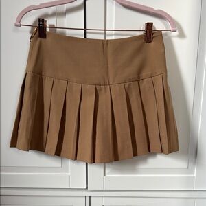 Tan Pleated Women's Skort